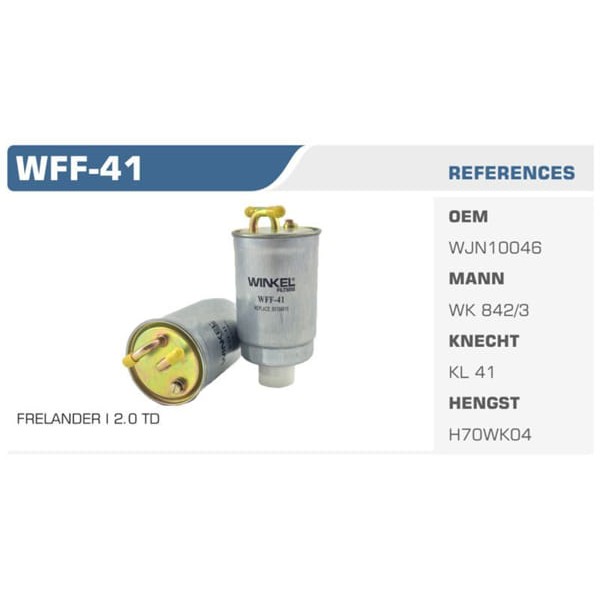WINKEL WFF-41 Mazot Filtresi Golf II III IV Polo Passat Transporter T4 / Escort IV 89-90 / Freelande