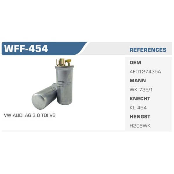 WINKEL WFF-454 Mazot Filtresi A6 04- 2.7 TDI 3.0 TDI Koli: 50 Ad.
