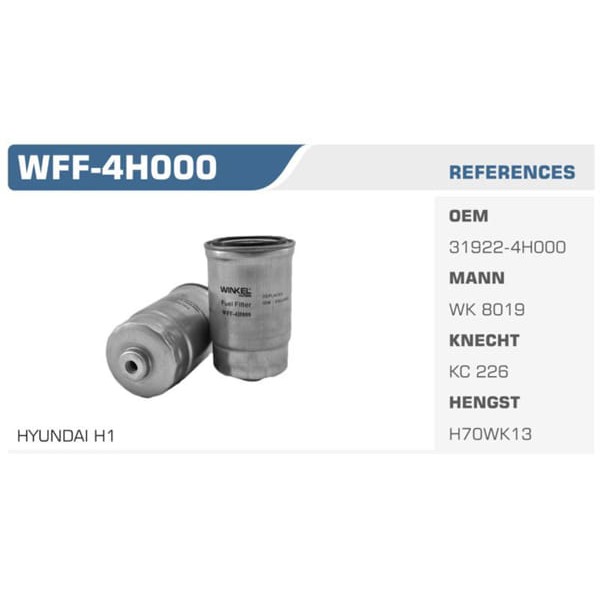 WINKEL WFF-4H000 Mazot Filtresi Accent Era Getz İ10 08- İ20 İ30 08- İx35 Santa Fe 00-05 Tucson 04-10 