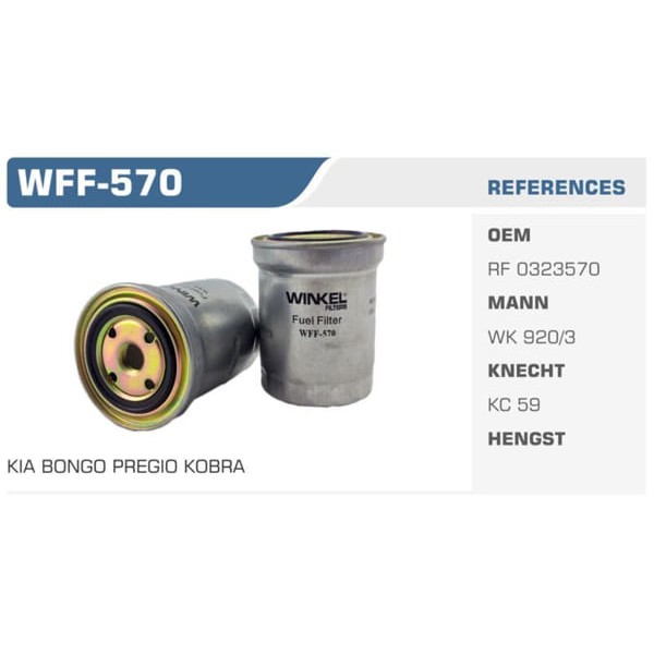 WINKEL WFF-570 Mazot Filtresi H100 Kapalı Mazot Besta Ceres / E2200 2.5 D 4Wd 78Hp Koli: 50 Ad.