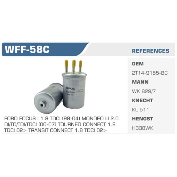 WINKEL WFF-58C Mazot Filtresi Transit Connect 02- 1.8 TDCI 90 Ps