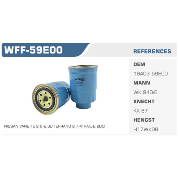 WINKEL WFF-59 Mazot Filtresi Almera X-Traıl 2.2 Dı DCI 01- Pıck-Up 2.5D 96- Koli: 50 Ad. 