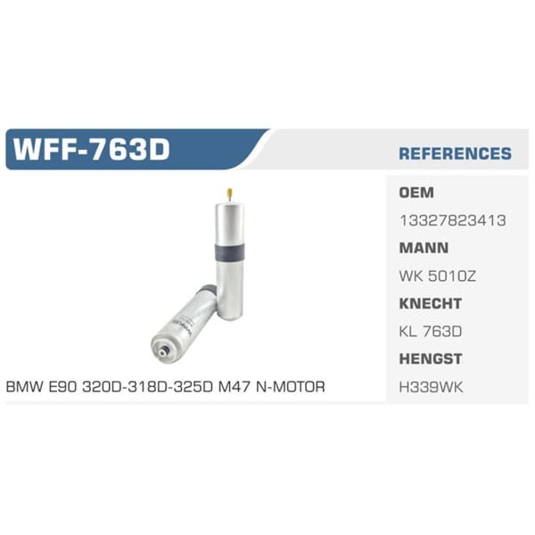 WINKEL WFF-763D Mazot Filtresi Bmw 3 05-11 Koli: 50 Ad.
