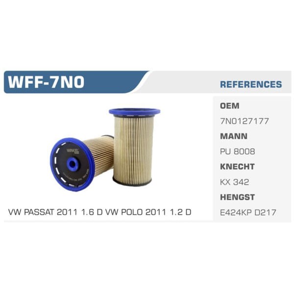 WINKEL WFF-7N0 Mazot Filtresi Passat 10- Sharan 10- Tiguan / Q3 11- / Alhambra 10- 1.6 TDI 2.0 TDI K 