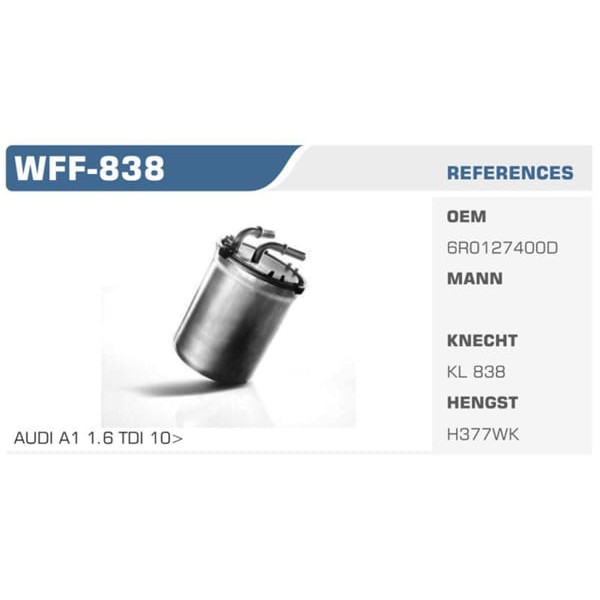 WINKEL WFF-838 Mazot Filtresi A1 11- 1.6 TDCI Koli: 50 Ad.