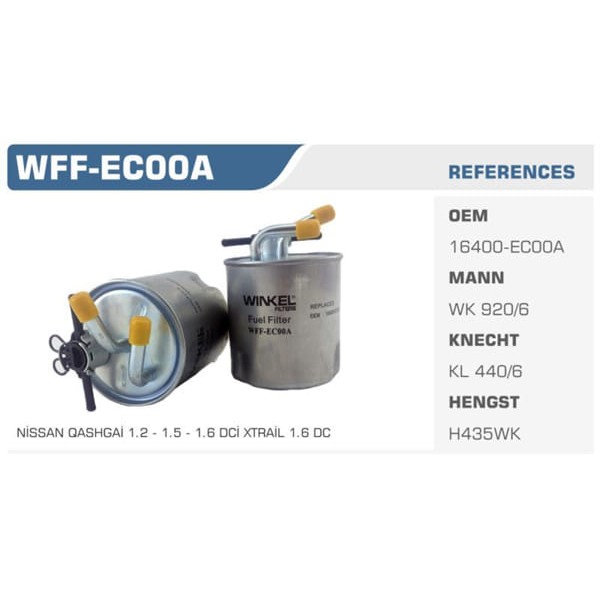 WINKEL WFF-EC00A Mazot Filtresi Navara 05-12 2.5 DCI Koli: 50 Ad.