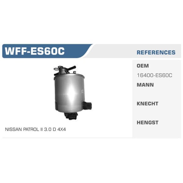 WINKEL WFF-ES60C Mazot Filtresi Patrol II 09- 3.0D Koli: 50 Ad. 