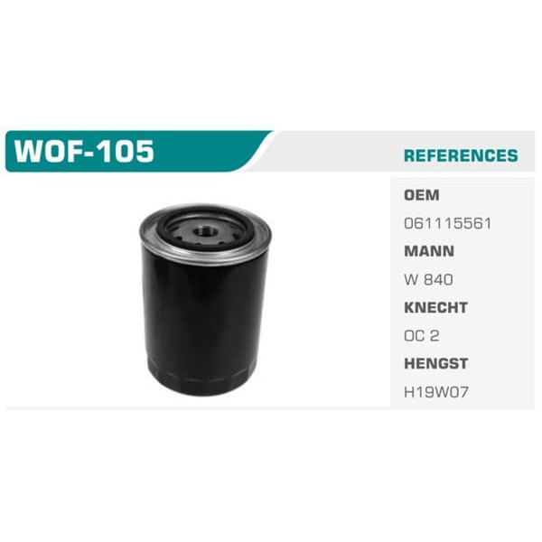 WINKEL WOF-105 Yağ Filtresi VW T4 Transporter W950/4 Fn0016