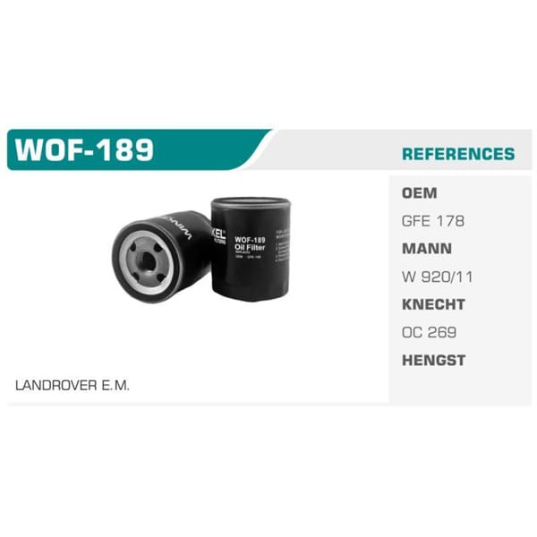 WINKEL WOF-189 Yağ Filtresi 200 400 600 Koli: 50 Ad.