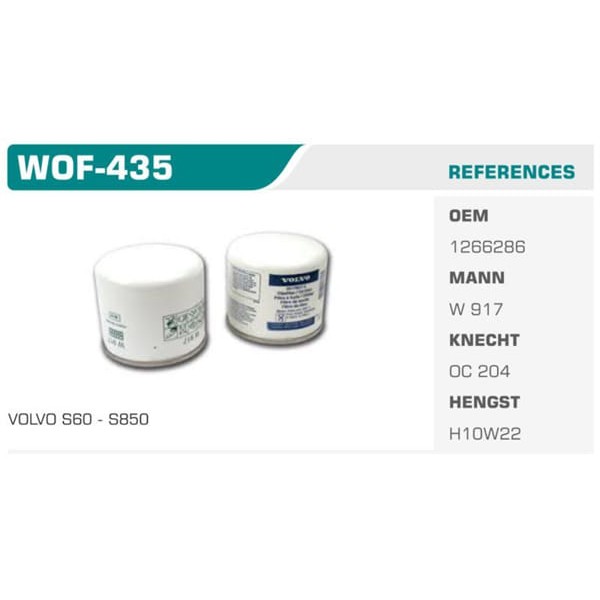 WINKEL WOF-435 Yağ Filtresi M124 Murat 131 Edks Murat 131 Doğan 1.6Ie / Favorıt / S40 S70 V40 V70