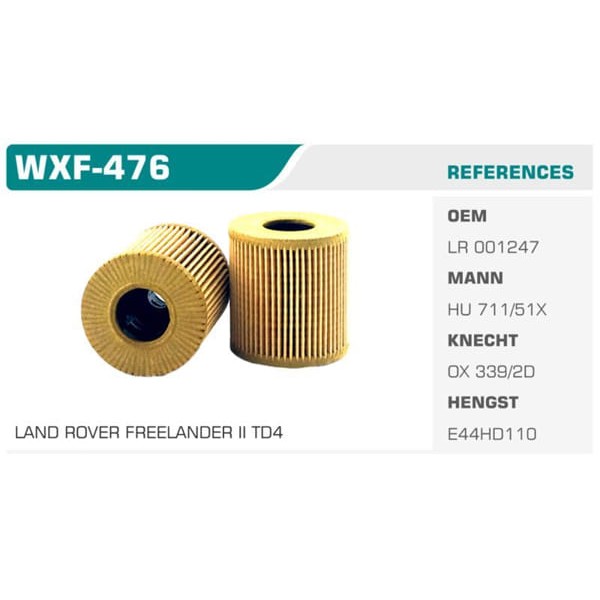 WINKEL WXF-476 Yağ Filtresi Fiorino 04- Ducato III / 206 207 307 04- Partner Expert Boxer III / C2 C