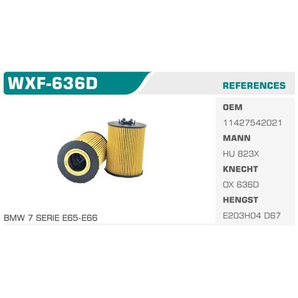 WINKEL WXF-636D Bmw 5 Bmw 7 Bmw X5 4.8I 540I 550I 650I 740I Lı 750I Lı Eco Mann Tipi Koli: 50 Ad.