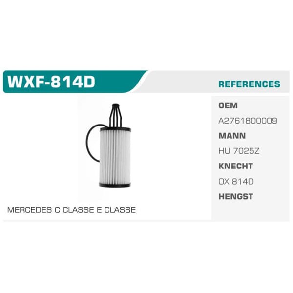 WINKEL WXF-814D Yağ Filtresi Mercedes C350Cgı C400 C450 Cl500 Cls350 400 500 Koli: 50 Ad.