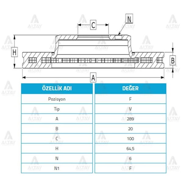 WOD 34199 Fren Diski Ön 4 Runner 87-95 Hilux N145 98-05 Havalı 289Mm