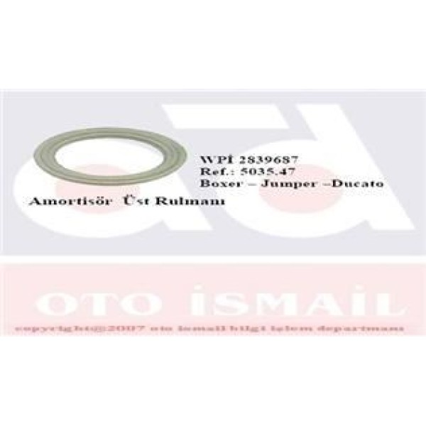 WPI 2839687 Amortisör Rulmanı Üst Ducato Boxer Jumper 