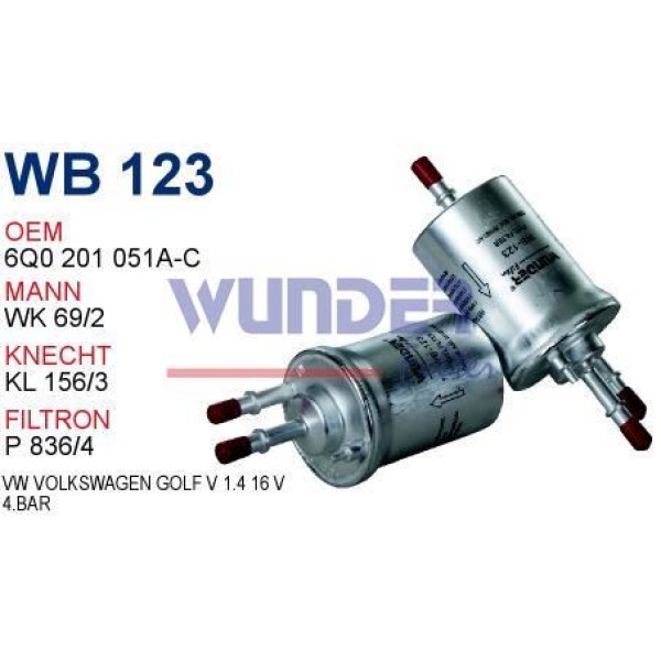 WUNDER WB123 Benzin Filtresi Golf V Polo V Jetta III / A3 