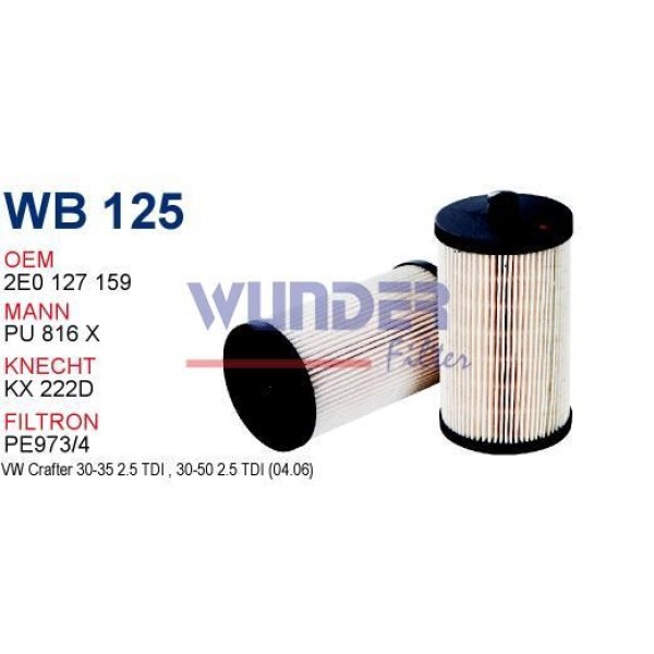 WUNDER WB125 Mazot Filtresi Crafter 06- / Sprinter 2.5 TDI BJK 