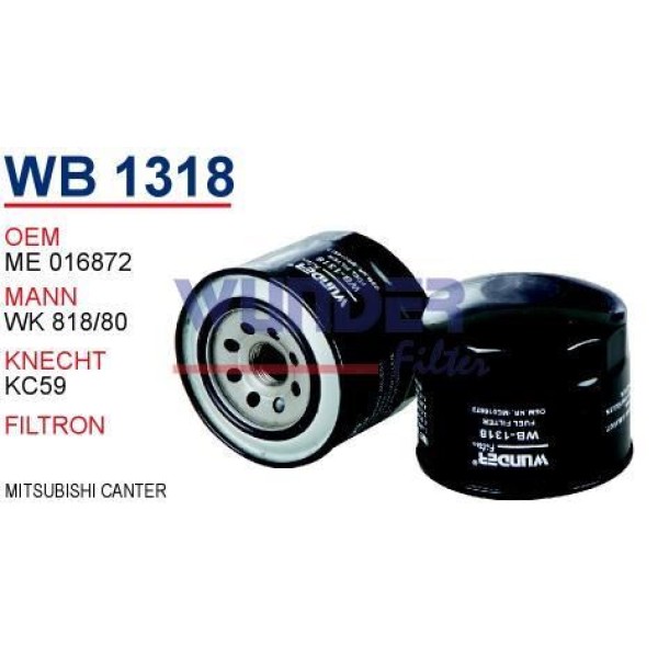 WUNDER WB1318 Mazot Filtresi Canter Atom Wk818/80 Fn2195 