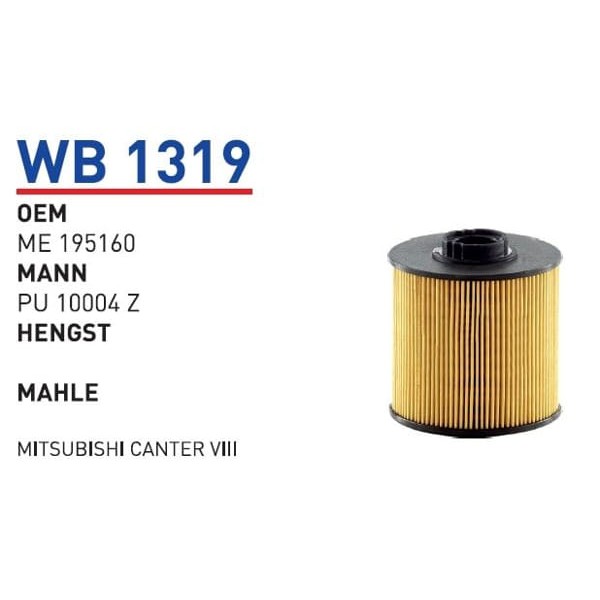 WUNDER WB1319 Mazot Filtresi Mitsubishi Canter VIII 