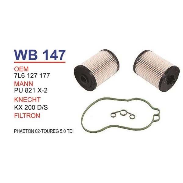 WUNDER WB147 Mazot Filtresi Phaeton 02- , Touareg 5.0 TDI