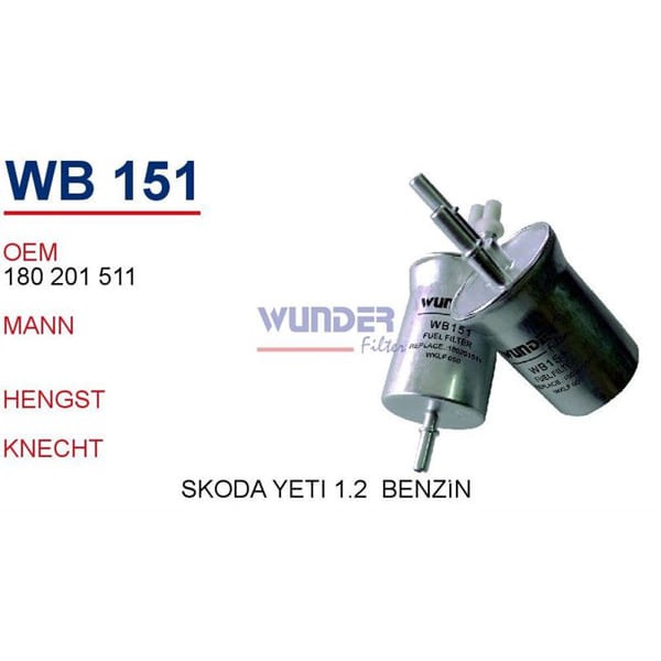 WUNDER WB151 Benzin Filtresi Skoda Yeti , Rapid 