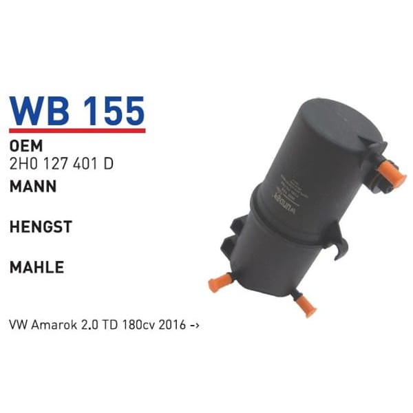 WUNDER WB155 Mazot Filtresi Volkswagen Amarok 2.0 Td 180Cv 2016 -›