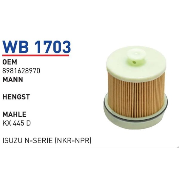 WUNDER WB1703 Mazot Filtresi Isuzu N-Serie (Nkr-Npr)