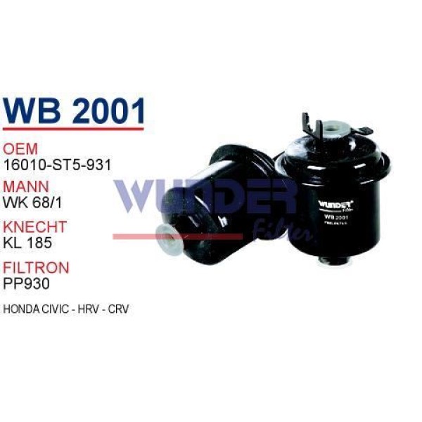 WUNDER WB2001 Mazot Filtresi Honda Civic - Hrv - Crv 