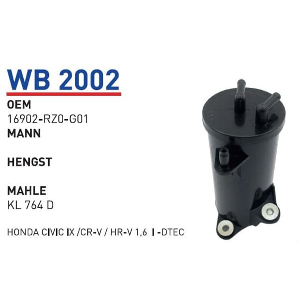 WUNDER WB2002 Mazot Filtresi Honda Civic Ix /Cr-V / Hr-V 1,6 İ Dtec