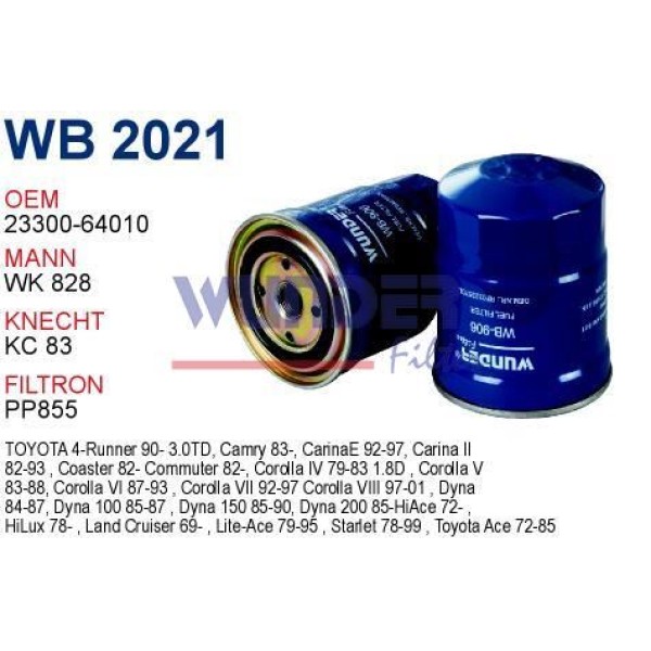 WUNDER WB2021 Mazot Filtresi Toyota Hilux 2.4 D