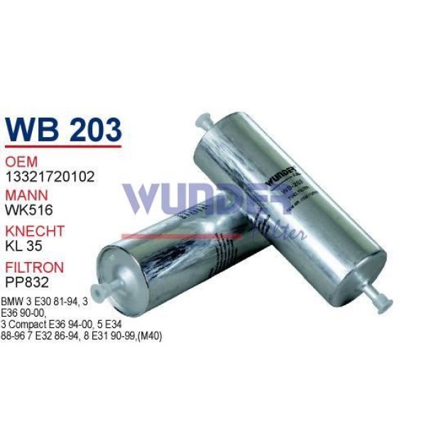 WUNDER WB203 Benzin Filtresi Bmw (İnce Kısa) M40