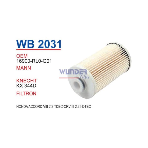 WUNDER WB2031 Mazot Filtresi Crv 2.2 I Dtec 10- 16901-Rl0-G01 