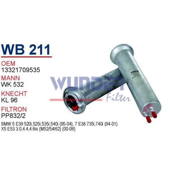 WUNDER WB211 Benzin Filtresi Bmw E39 520İ - X5 4.4İ V8 M52-M54-M62 