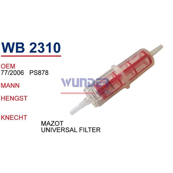 WUNDER WB2310 Mazot Filtresi Universal Fılter