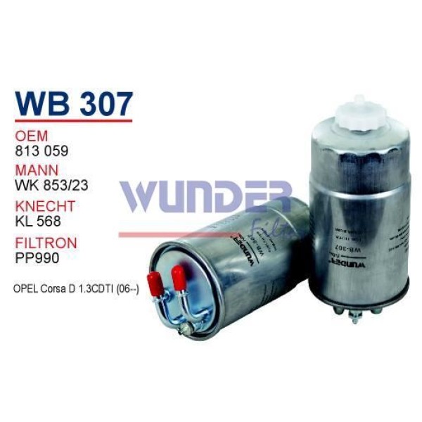 WUNDER WB307 Mazot Filtresi Opel Corsad