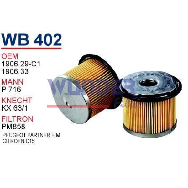 WUNDER WB402 Mazot Filtresi Citroen C15 