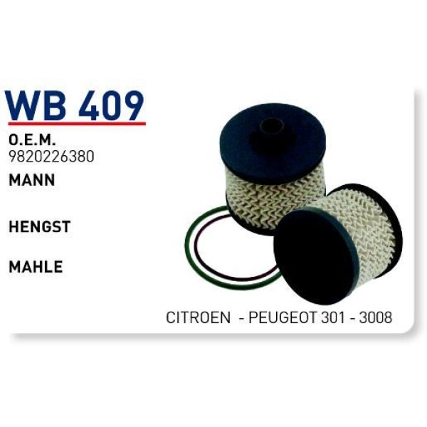 WUNDER WB409 Mazot Filtresi Citroen - Peugeot 301 - 3008