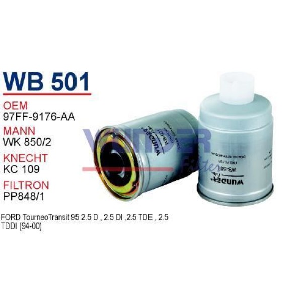 WUNDER WB501 Mazot Filtresi Ford Transit 99-00 Wk 850/2 Fn0239 