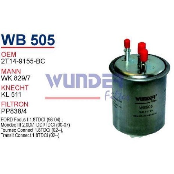 WUNDER WB505 Mazot Filtresi Ford Connect 95 Cc 