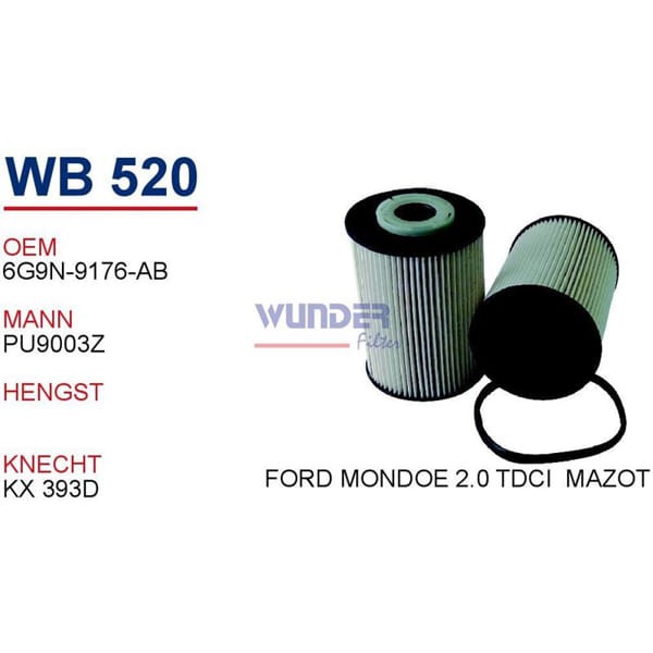 WUNDER WB520 Mazot Filtresi Mondeo IV 07- / S40 S60 V50 V70 C30 