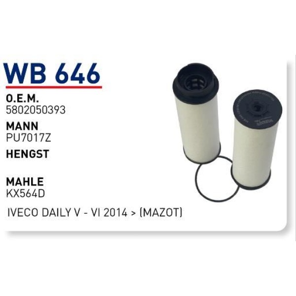 WUNDER WB646 Mazot Filtresi Iveco Daily V - VI 2014 - 