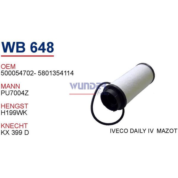 WUNDER WB648 Mazot Filtre Canter Jest Pu7004Z Fn0235 