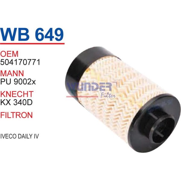 WUNDER WB649 Mazot Filtresi İveco Daily IV Pu9002 Fn0267 