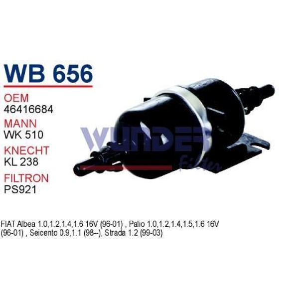 WUNDER WB656 Benzin Filtresi Fiat Albea Palio Siena Tırnaklı 