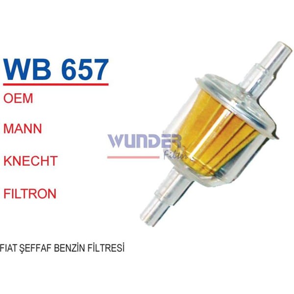 WUNDER WB657 Benzin Filtresi Fiat Şeffaf Benzin Filtresi