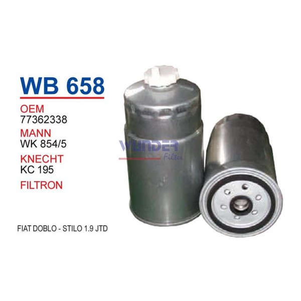 WUNDER WB658 Mazot Filtresi Citroen Jumper 2,8 Hdi 