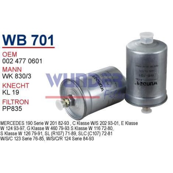 WUNDER WB701 Yakıt Filtresi Mercedes/ Ferrari Wk830/3 Fn2063 X 