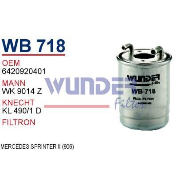 WUNDER WB718 Mazot Filtresi Mercedes Sprinter II (906)