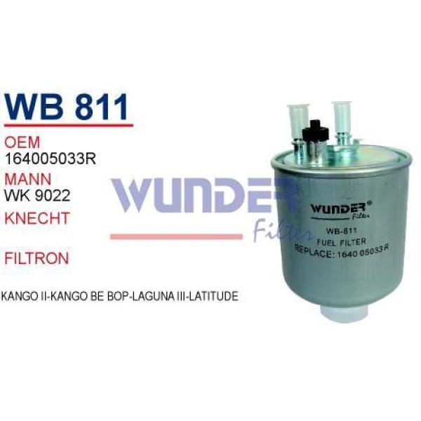 WUNDER WB811 Mazot Filtresi Kango III/Laguna III Wk9022 Fn0171