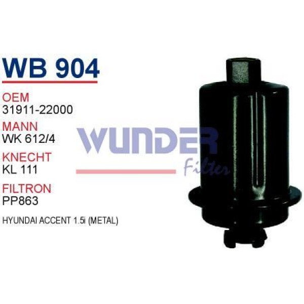 WUNDER WB904 Mazot Filtresi Hyundai Santa Fe IV 2,0 - 2,2 CRDI